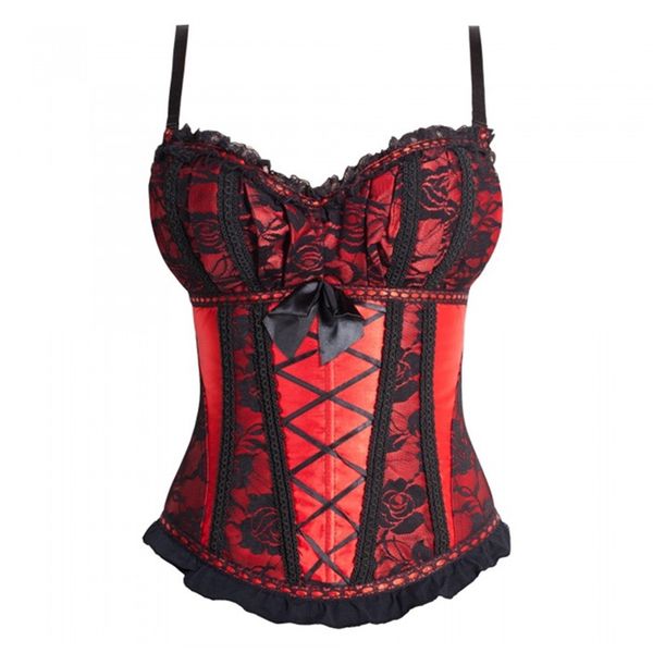 

ruched overbust bustier silky satin halterneck black lace overlay dance corset women's fashion costume corset lace up detail, Black;white