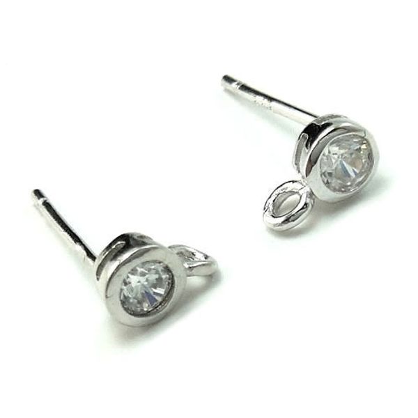 

20pcs/lot 925 sterling silver earring nail connectors jewelry findings components for diy gift craft 0.8x4x14mm wp294*