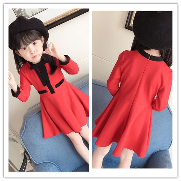

baby girl red/black dresses girls princess dresses skirt a defined waist kids fashion dress clothes clothing christmas gift for a girl, Red;yellow