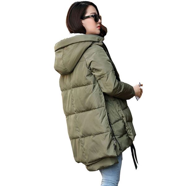 

wholesale-2016 new aarrivals fashional women jacket hoody long style warm winter coat women plus size m~xxxl, Black