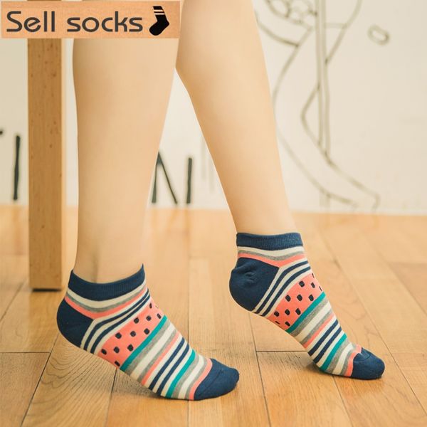 

wholesale-2016 new summer women ctue fruits banana casual sport ankle cotton socks boat sock slippers harajuku eur35-40, Black;white