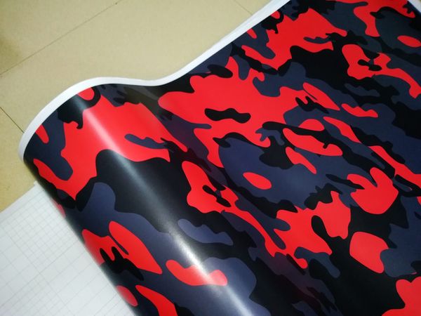 Rot-schwarz-graues Schnee-Camouflage-Vinyl für Autoverpackungen mit Luftfreigabe, glänzend, matt, Tarnaufkleber, LKW-Grafiken, selbstklebend, 1 52X30319D