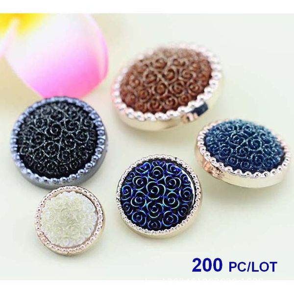 

wholesale jewelry charms vintage flower diy bracelet ring fashion accessories buttons buckles 200pcs/lot 4 size 5 color ing, Silver