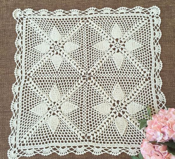 Gorgeous Design Crocheted Covers Square Vintage Style Table