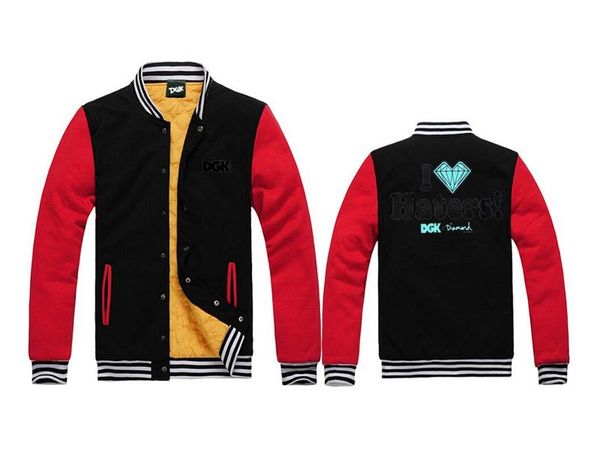 

s-5xl fess shipping men hoodies patchwork leather sleeve fashion dgk jacket coat brand sports pullover, Black