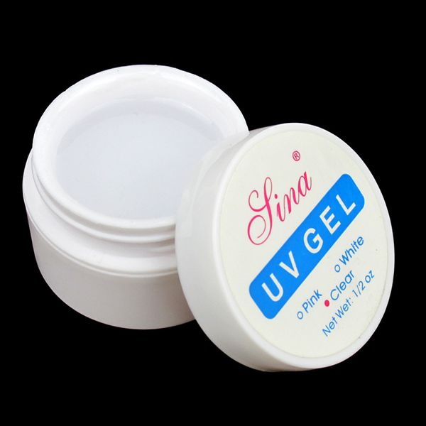 

3colors sina nail gel uv builder gel nails polish tools for creat fantastic crystal french nail effect 0.5oz 15ml pink clear white, Red;pink