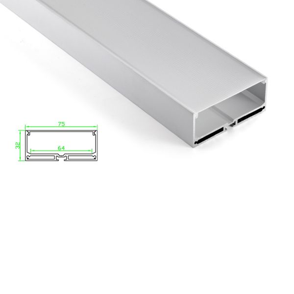 

50 x 1m sets/lot new arrival led strip aluminium profile and 75mm wide square alu channel for pendant or ceiling lamp