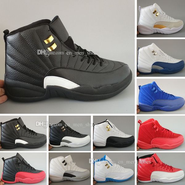 

new 12 mens basketball shoes for men white the master gs barons wolf grey flu game taxi playoff french blue gym red sneakers