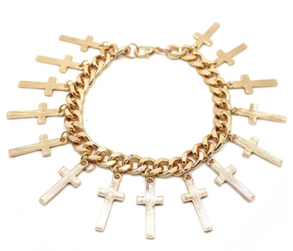 Cruz do vintage pulseiras pulseira liga para mulheres jóias cor de ouro charme pulseiras pulseira novo estilo presente da moda frete grátis por atacado
