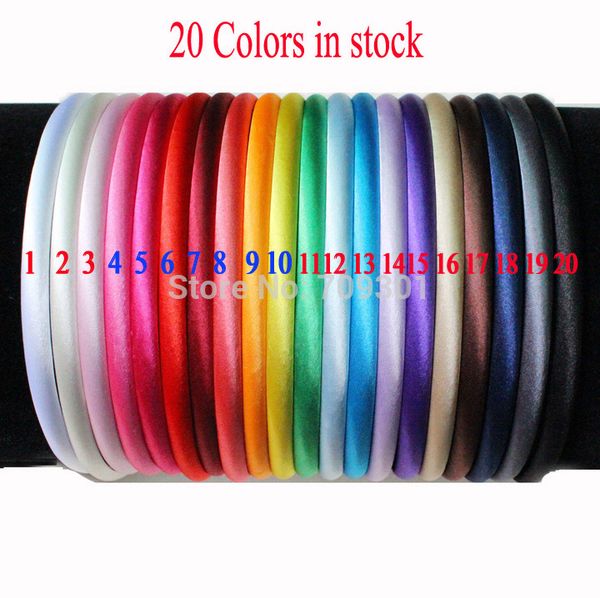 

твердые девушки атласная повязка простые цветы повязки девушки дети аксессуары для волос 20 цветов руководитель группы для женщин головной у, Black;brown