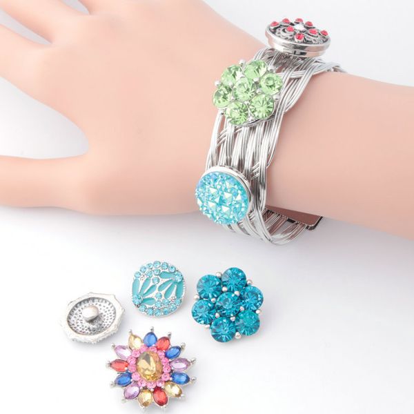 

no.t1 snap bangles silver plated diy snap jewelry snap buttons, Golden;silver