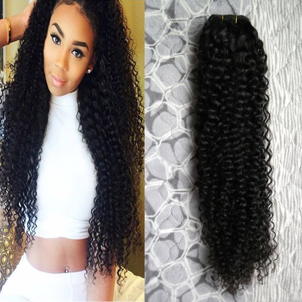 Afro Kinky Curly Natural Cabelo Brasileiro Curly Virgem Humano Weave 1 PCS / Lote Qualidade Dupla De Dupla, Sem Derramamento, Emaranhado Livre