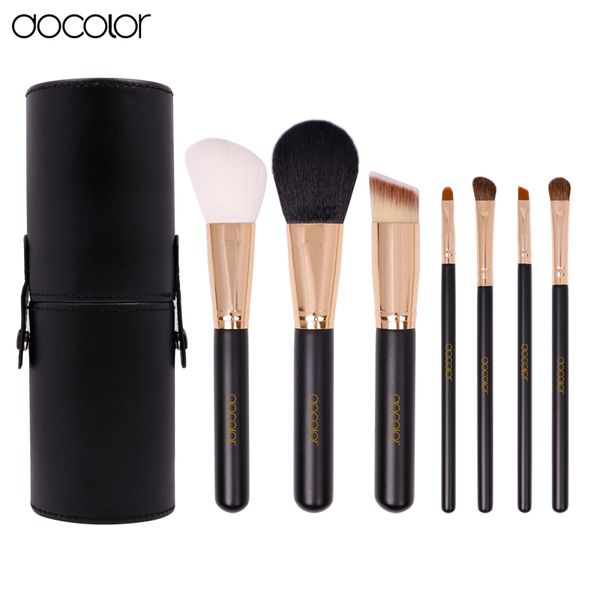

docolor makeup brushes 7 pcs makeup brush set with copper ferrule make up tools kit