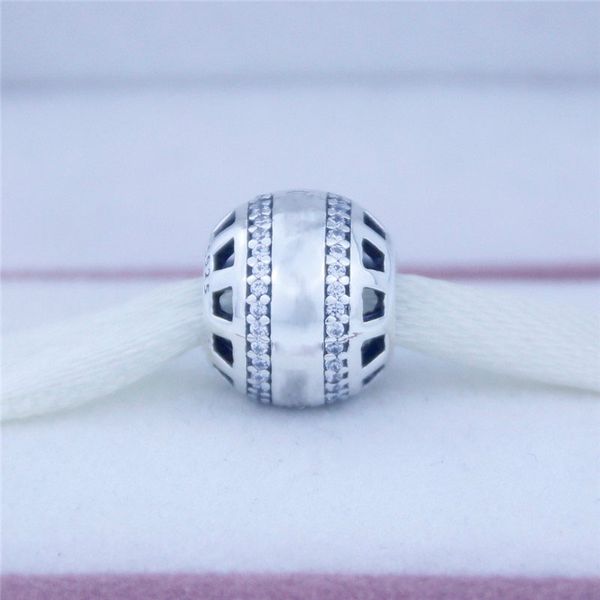 

loose beads logo charm in sterling silver with clear cubic zirconia 100% 925 sterling silver beads fits for pandora jewelry bracelets, Black