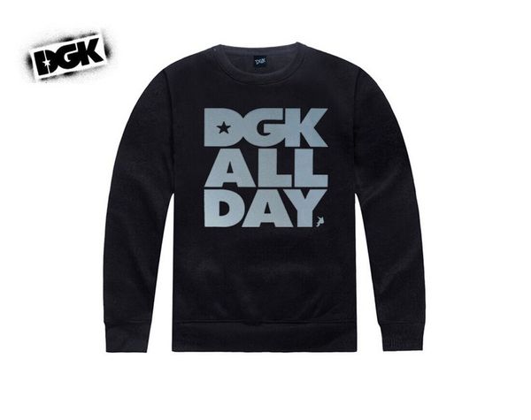 

s-5xl thick round neck sweater winter&autumn men's dgk brand hoodies sweatshirts casual sports male jackets men coats fleec, Black