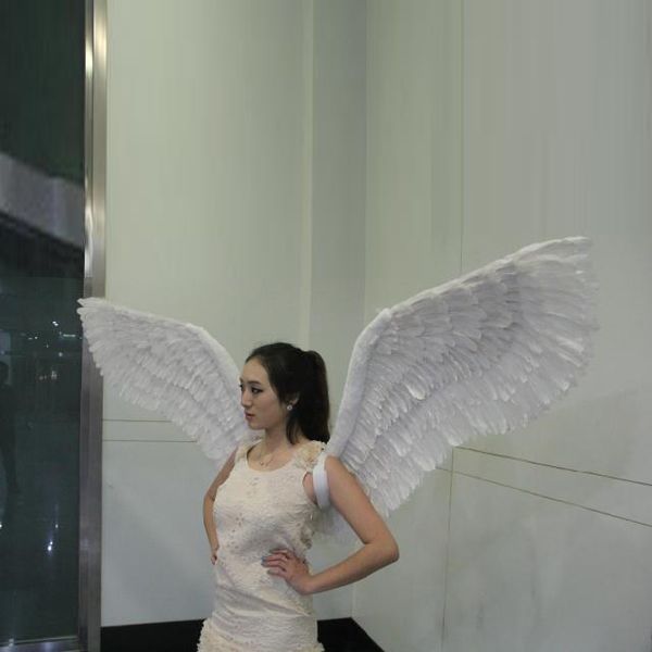 La piuma di angelo su ordinazione ali la fotografia puntelli di cerimonia nuziale modella l'esposizione/prestazioni dell'ala COSPLAY blu arancione bianco nero redEMS Trasporto libero