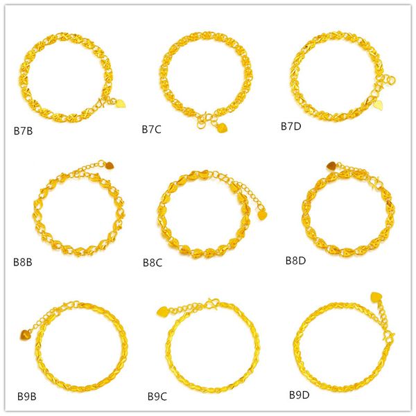 

fish personalized heart hollow yellow gold bracelets 8 pieces mixed style gtkb3 ,brand new high grade fashion women's 24k gold bracelet, Black