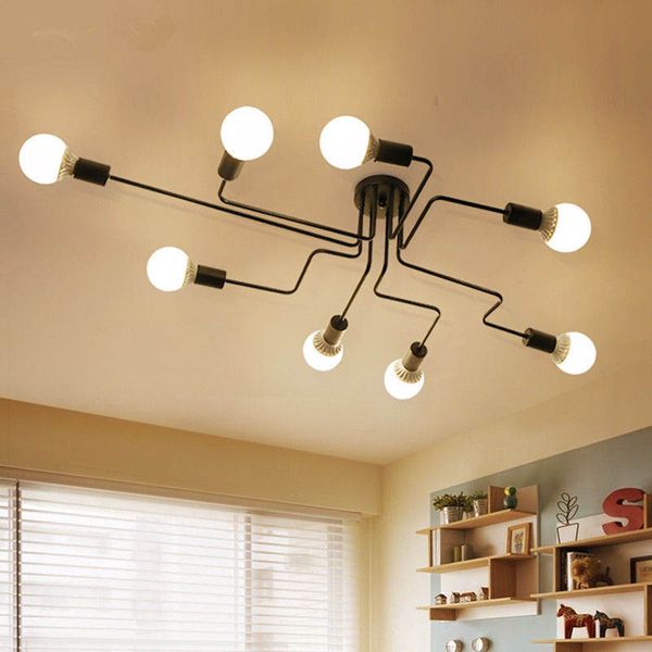 

4/6/8 heads multiple rod wrought iron chandelier pendant light lighting bedroom