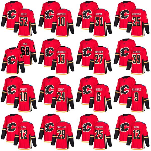 

мужские 68 яромир ягр 13 джонни годро 24 трэвис hamonic калгари флэймз джерси пользовательские любое имя любое количество хоккей джерси сшит, Black;red