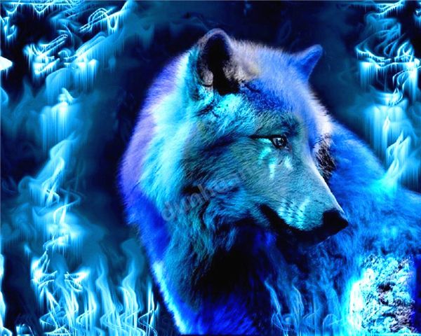 

100% круглый DIY 3D алмазная мозаика животных волк ручной работы алмазов картина выши