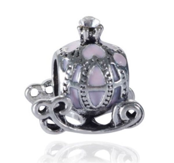 Passend für Pandora-Armbänder, 30 Stück, Prinzessin-Kürbis-Auto, Emaille-Silber-Charms, Perlen-Charm-Perlen für Großhandel, DIY-Europäischer Sterling-Halskettenschmuck