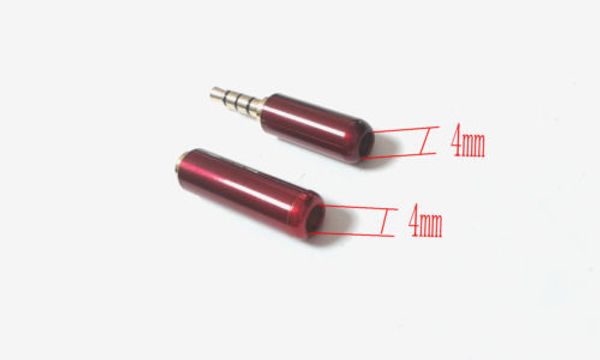 10 Paar rote 3,5 mm 4-polige Stereo-Audio-Stecker (Stecker + Buchse), Lötanschluss