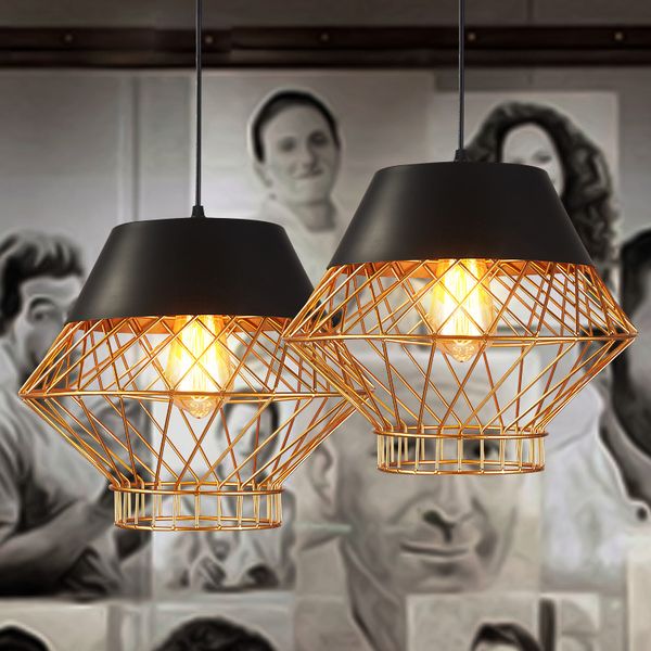 

led modern pendant lamps industrial black gold pendant lights fixture european vintage home indoor lighting restaurant cafes shop pub lamp