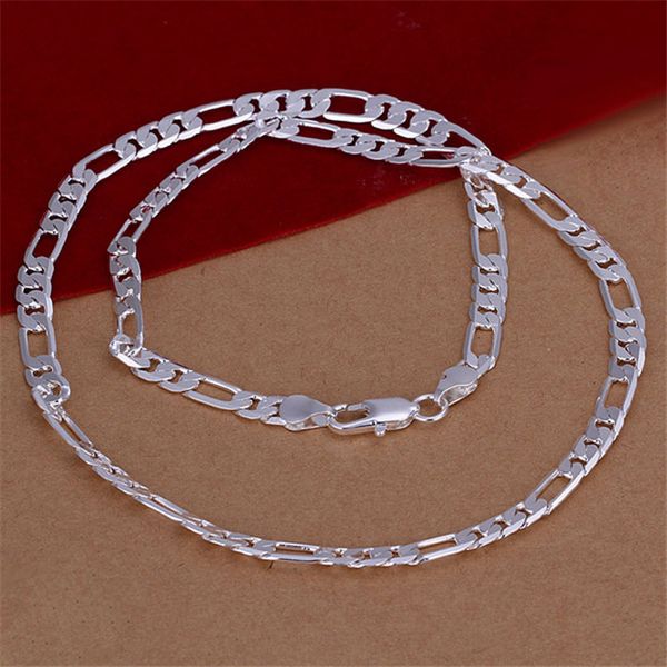 

flat three men a necklace sterling silver plate necklace stsn032,fashion 925 silver chains necklace factory sale christmas gift