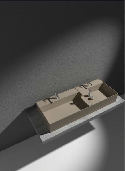 

bathroom solid surface stone wash sink rectangular champagne washbasin laundry vessel sink rs38332