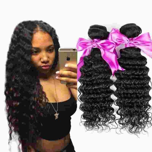 New Arrival Peruvian Deep Wave 4 Bundle Deals 8a Virgin Hair