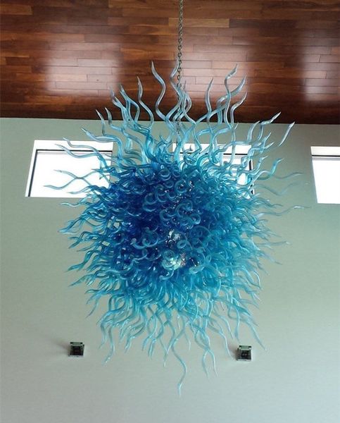 

chandelier light pendant lamps fixtures blue color indoor art decorative modern hanging led glass chandeliers for home house