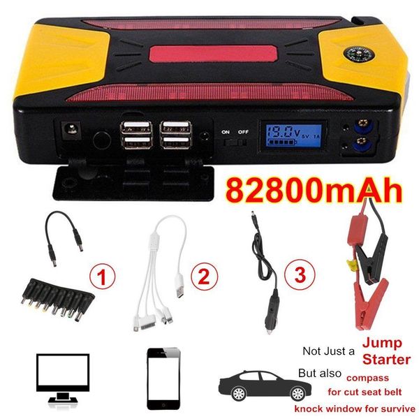 

new professional 82800mah pack car jump starter emergency charger booster power bank battery kit 600a ing