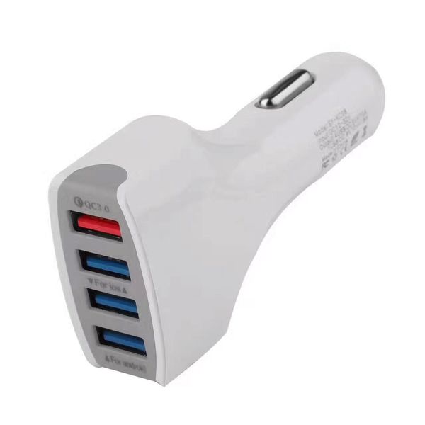 HIGH Qualtiy QC3.0 QC 3.0 4 porte USB 5V 9V 12V Adaptive Fast Charging Car Charger Plug per iPhone Samsung Galaxy 50PCS / LOT