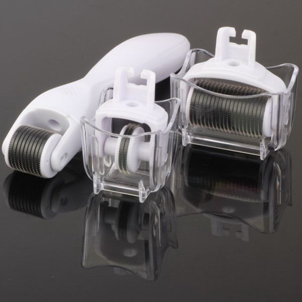 

3 in 1 micro needle derma skin roller titanium alloy with 3 separate roller heads of different needles