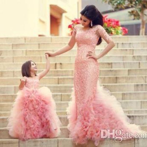 Sıcak Yeni Modern Giysiler Anne Ve Kızı Balo Akşam Parti Elbiseler Çocuk Etekler Kız Pageant Elbise Anne Elbise Sadece