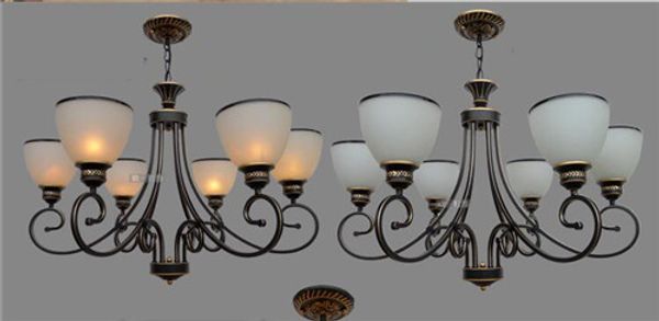 LRE035 Lampade a sospensione country Lampadario in ferro dal design semplice moderno moderno europeo americano classico