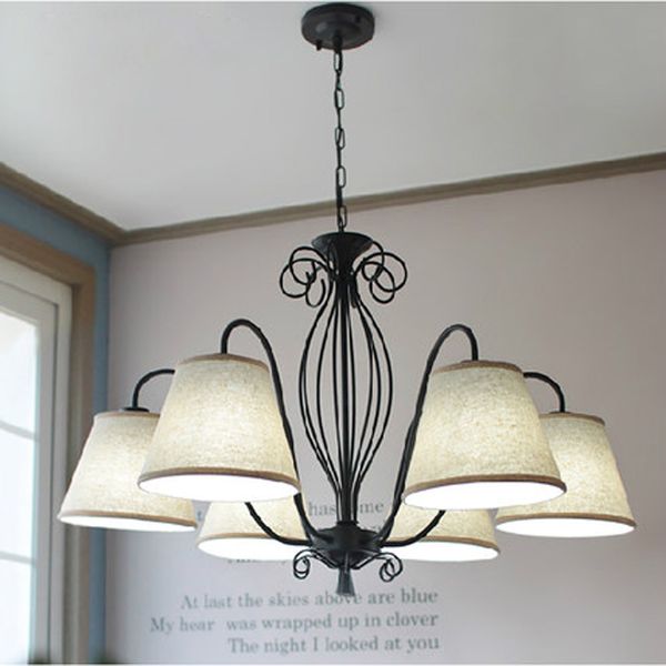 Norse DropLight Americano Campo Ferro Chandelier Vintage Country Sala Lâmpada Quarto Quarto Sala de Estudos Lâmpadas e Lanter