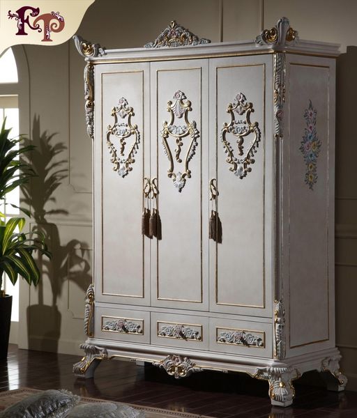 2019 Antique Classic Furniture Baroque Wardrobe Italian Bedroom