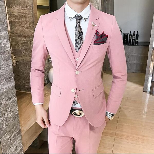 

Custom Made 2 Buttons Slim Fit Formal Men Suit Formal Occasion Wear Mans Wedding Party Suit (Coat+Pants+Vest) XH015 Plaid Suits For Man