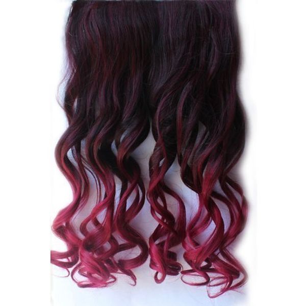 Fashion One Piece Omber Dip Dye Color Black To Burgundy Burgundy