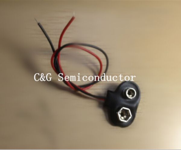 

wholesale- 20pcs 9v battery snap connector clip lead wires holder t case 150mm