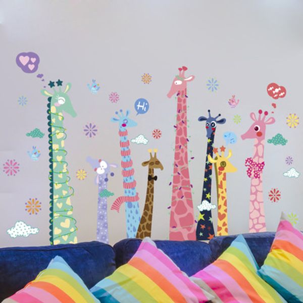 

Очень Большой Красочные Жираф Наклейки На Стены Стикер Детская Комната Питомник