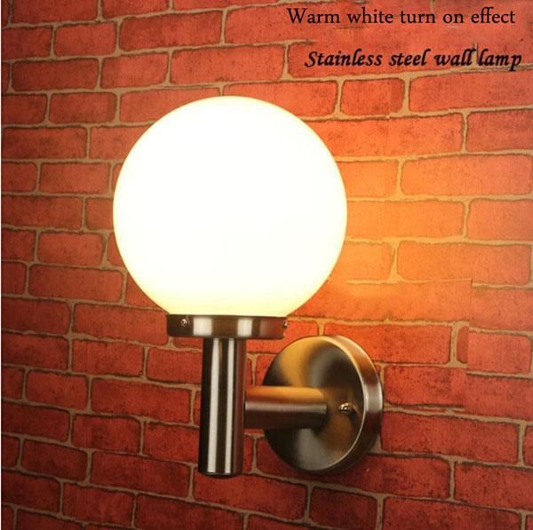 

led outdoor wall light stainless steel and acrylic round waterproof wall lamp wall garden villa gate balcony available