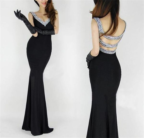 

mermaid prom velvet dresses black color sheath celebrity dresses evening wear beaded floor-length backless prom dresses cheap