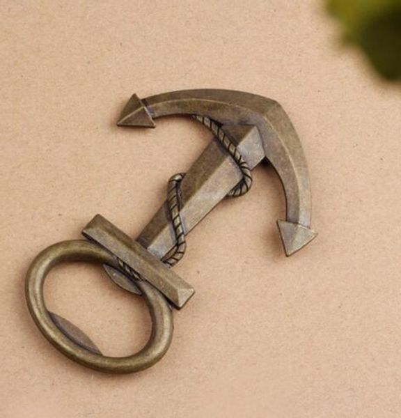 

new arrive creative wedding birthday vintage aeneous anchor shaped bottle opener beer opener