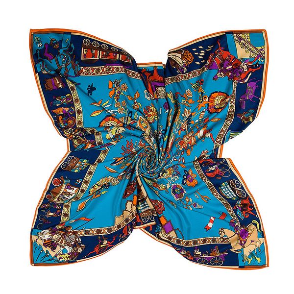 

silk printing scarf kerchief fashion scarves women ladies grade muffler long chiffon tree of life bandanna wrap shawl, Blue;gray