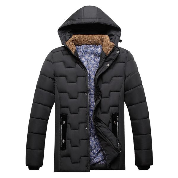 

fall-new 2015 brand winter jacket men thicken warm casual parka men's padded winter jacket casual handsome hooded coat male mcj21, Black