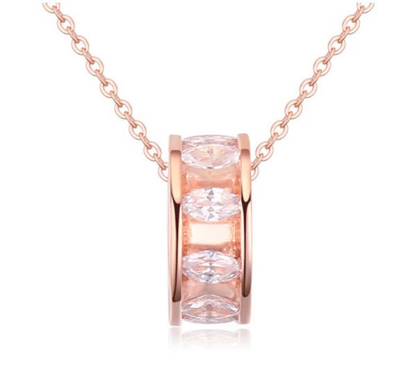 

necklace fashion jewelry luxury women exquisite zircon 18k gold plated cirlce chokers necklaces, Golden;silver