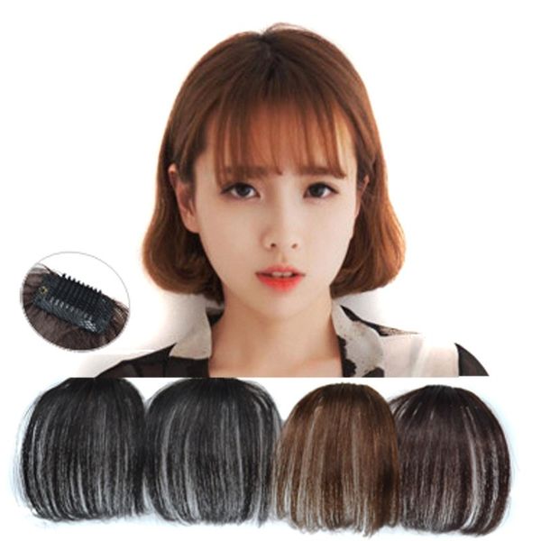Sara Handmade 100 Human Hair Clip In Natural Air Bangs Fringe