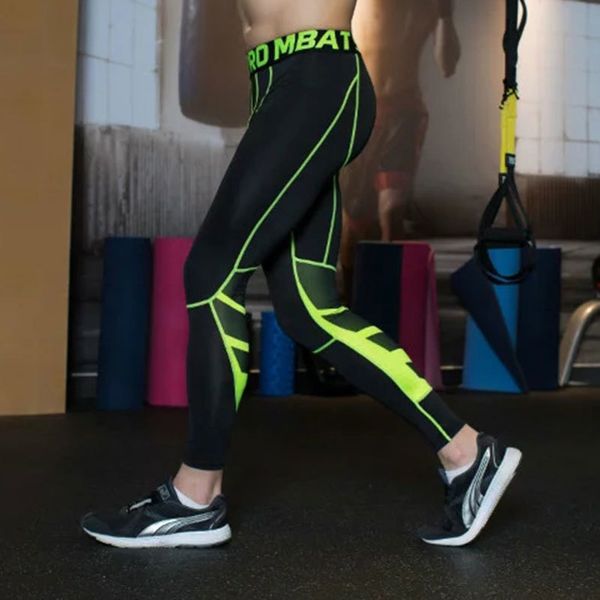 

wholesale-men compression leggings mens compression tights running tights sports tights crossfit gym clothing fitness compression pants, White;red